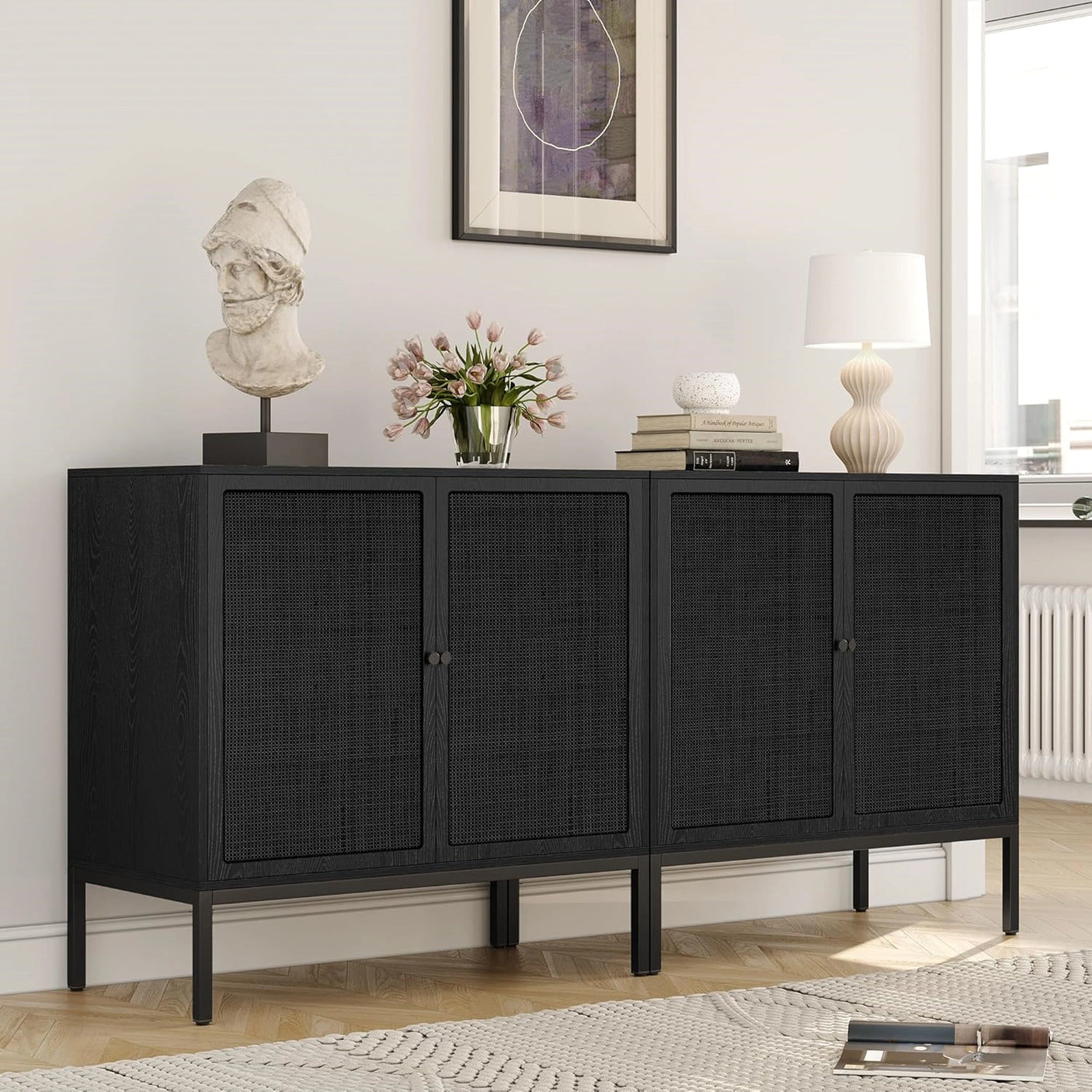 Where Vintage Aesthetics Meet Modern Storage — The Yechen 54" Solid Wood Multi-Functional Sideboard