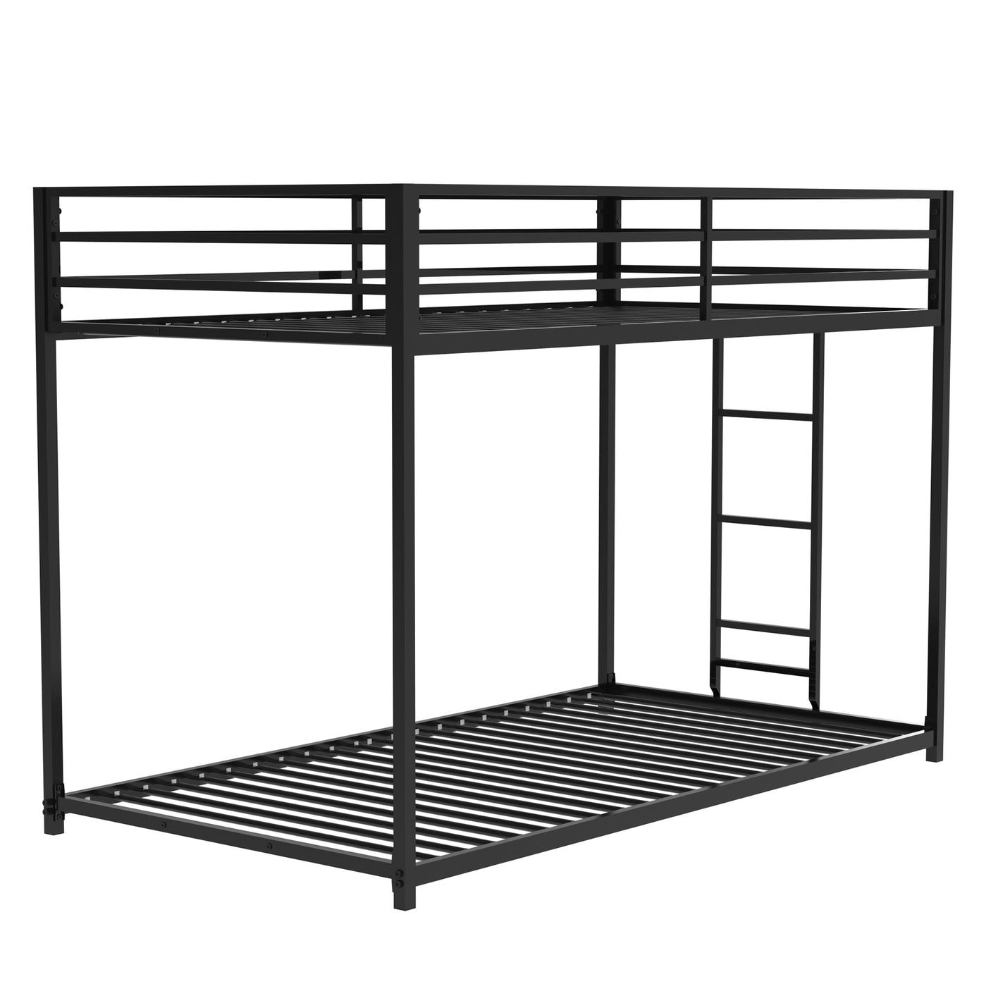 Sturdy Twin over Twin Bunk Bed Metal Black for Kids and Adult
