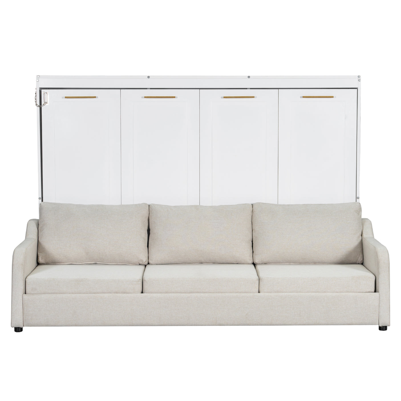66.5"H Horizontal Murphy Cabinet Bed with Folding Sofa