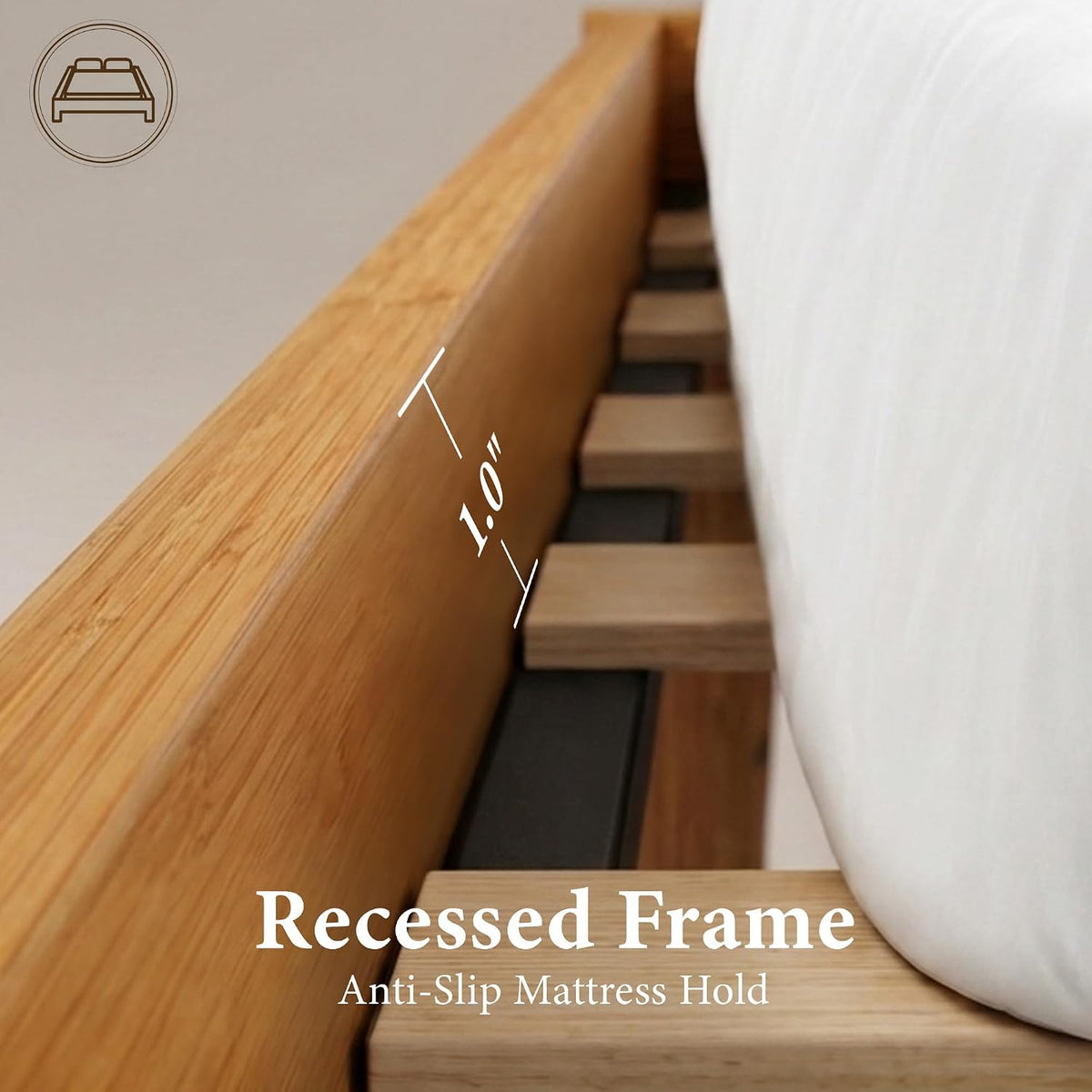 Yechen Bamboo Platform Bed Frame, Queen & King6