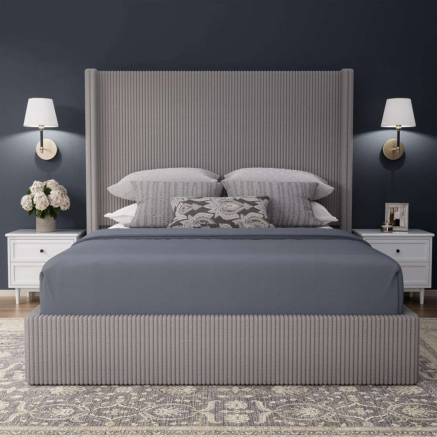 58" Tall Full Bed Frame with Lift Up Storage