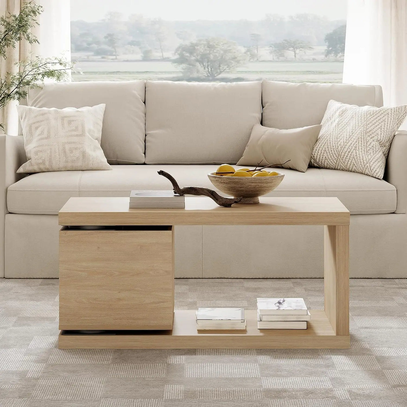 Yechen Modern Coffee Table with Hidden Storage