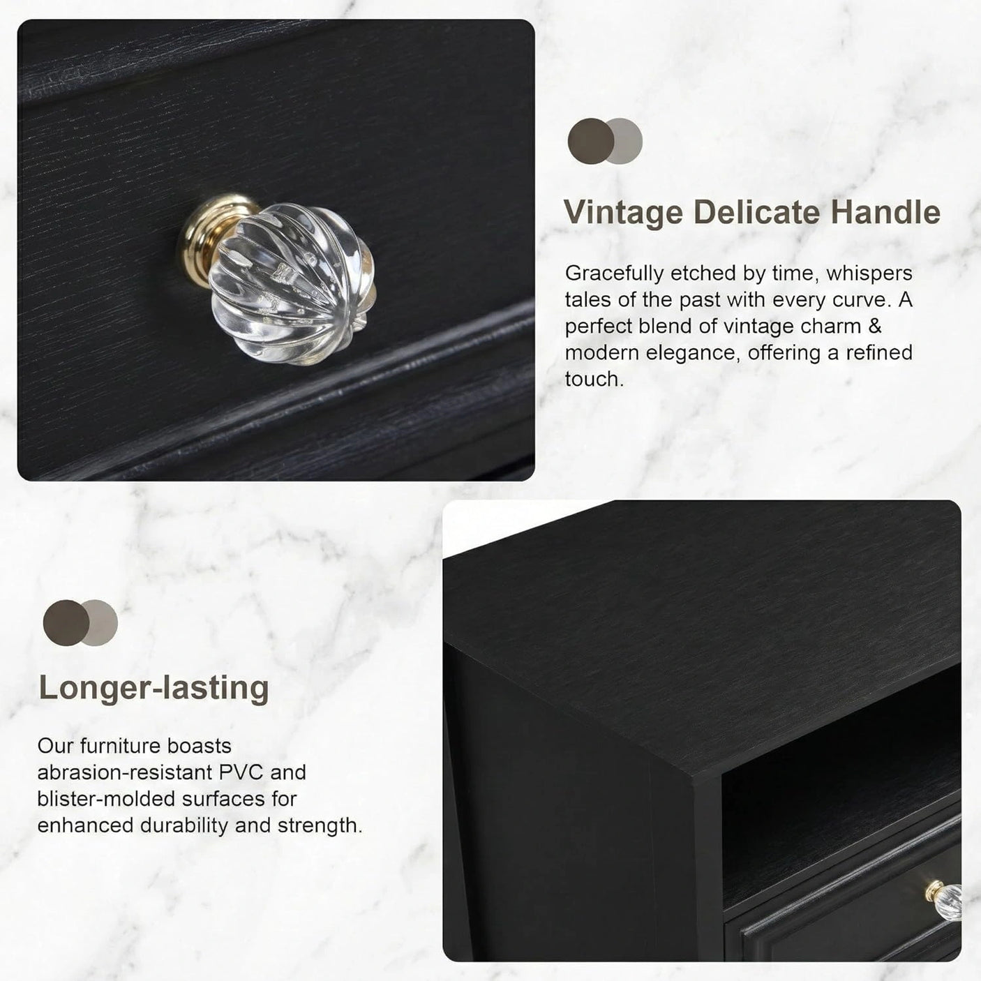 Yechen White Nightstand with Hidden Drawer, 2-Drawer Nightstand – Sturdy Wood Bedroom End Table with Storage, Modern Furniture for Bedroom Organization