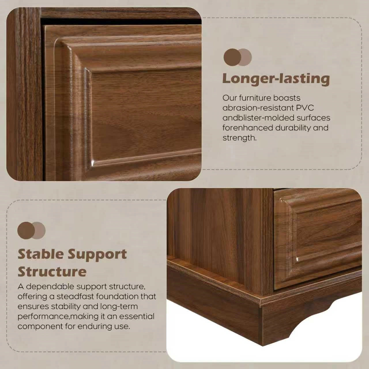 Yechen White Nightstand with Hidden Drawer, 2-Drawer Nightstand – Sturdy Wood Bedroom End Table with Storage, Modern Furniture for Bedroom Organization