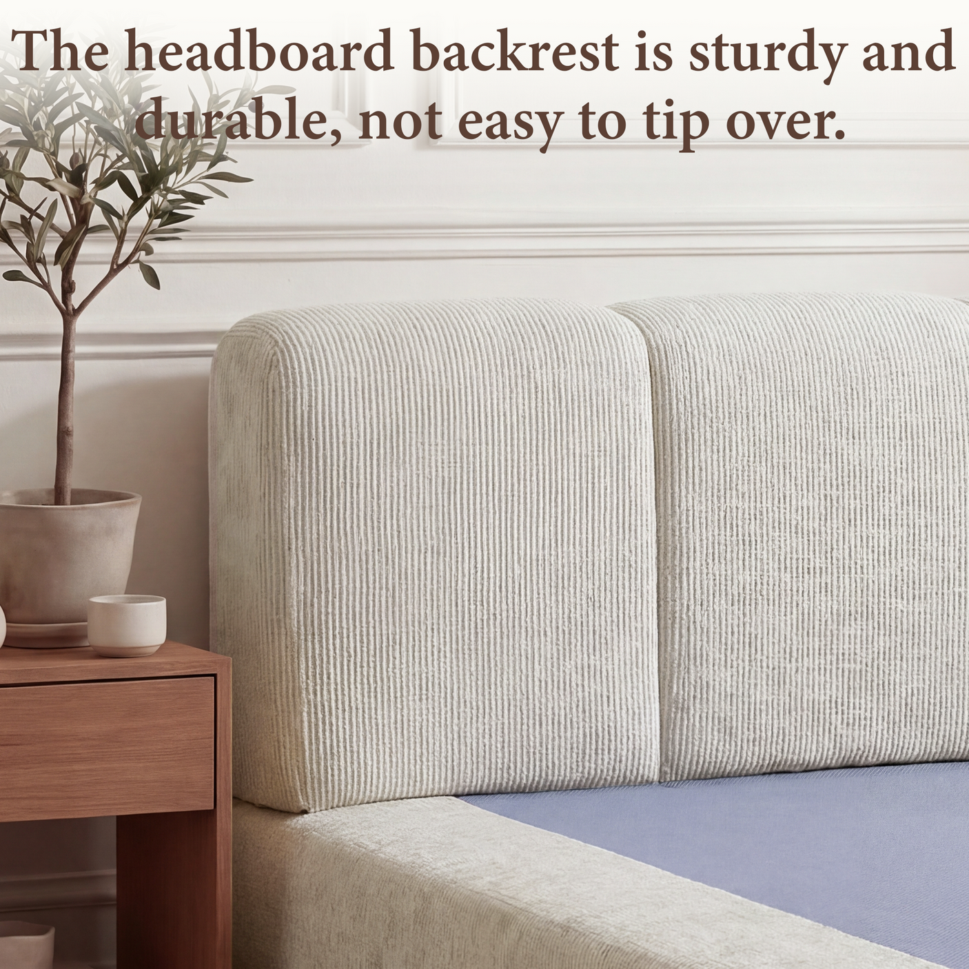 Cloud Bed Frame - Queen Upholstered Linen Platform Bed Frame, 1-Minute Tool-Free Setup, Modern Padded Headboard Mattress Foundation, Supportive Dual-Core Silent Bed Frame