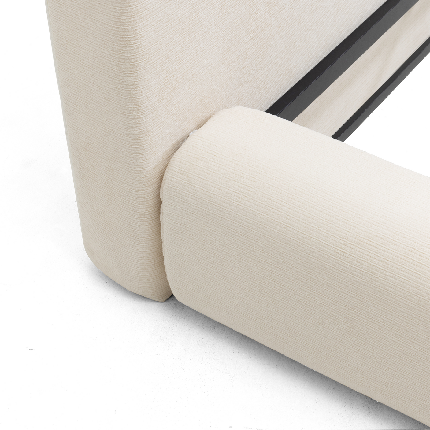 Premium Upholstered Platform Bed Frame with 6.3" Padded Headboard