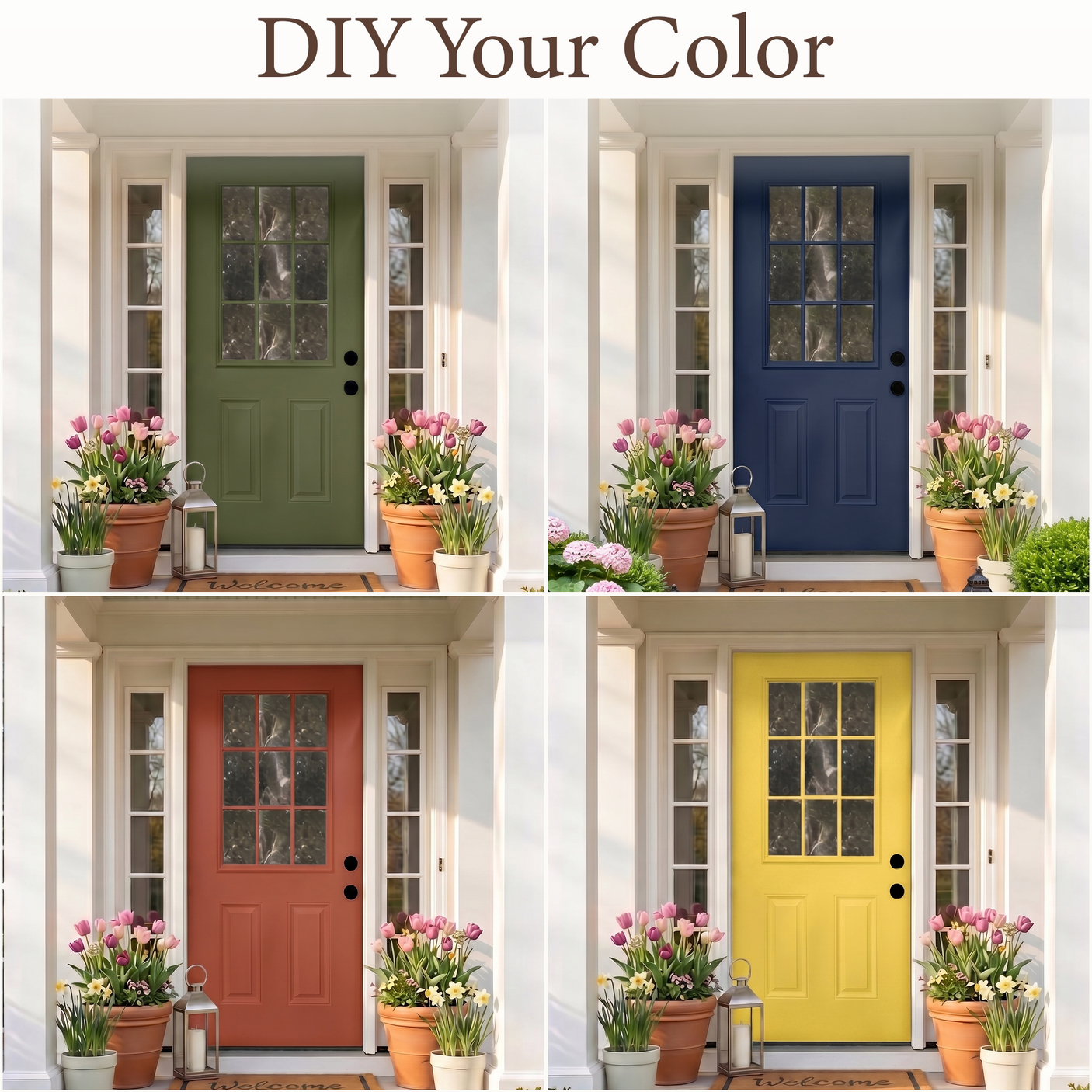36" x 80" Fiberglass Entry Door | 9-Lite Low-E Glass | White | Left Hand Inswing