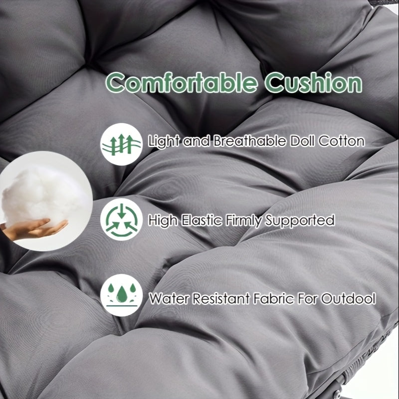 Double Egg Swing Chair with Stand for Outdoor