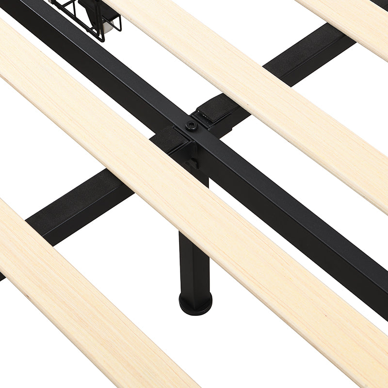 Boho Natural Rattan Headboard BedFrame with 4 Drawers