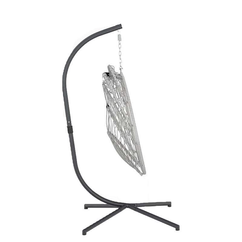 Luxurious Outdoor Egg Hanging Chair with Stand - All-Weather Rattan Swing for Patio & Bedroom