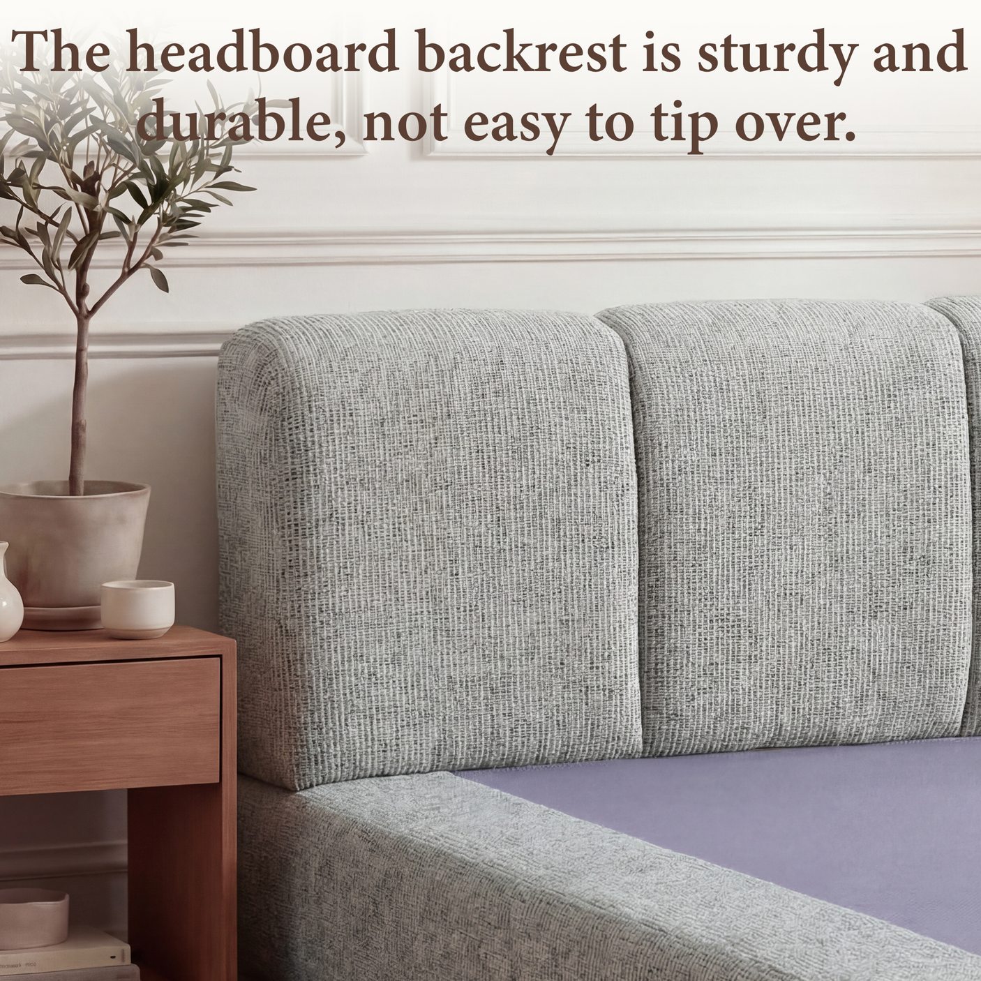 Cloud Bed Frame - Queen Upholstered Linen Platform Bed Frame, 1-Minute Tool-Free Setup, Modern Padded Headboard Mattress Foundation, Supportive Dual-Core Silent Bed Frame