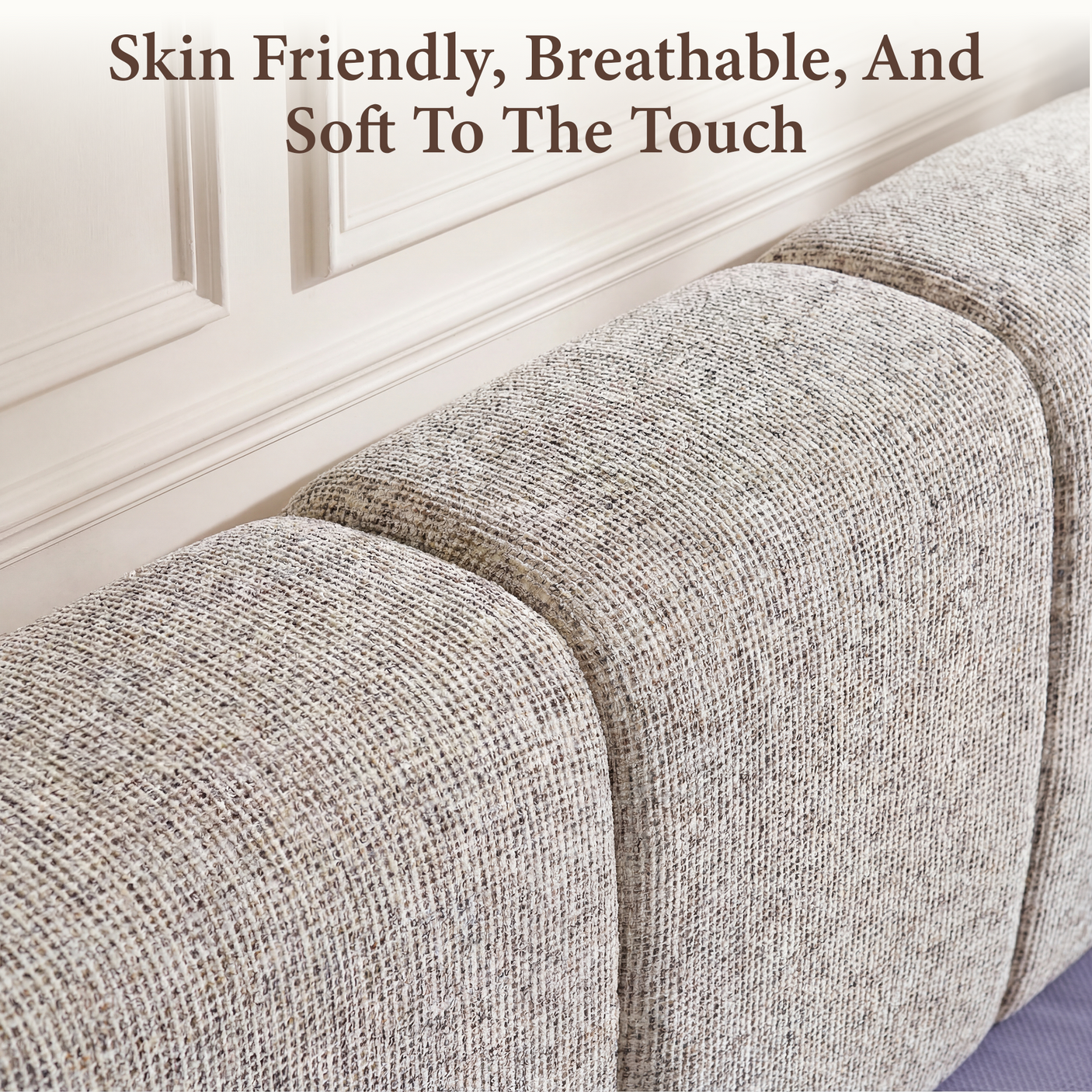 Cloud Bed Frame - Queen Upholstered Linen Platform Bed Frame, 1-Minute Tool-Free Setup, Modern Padded Headboard Mattress Foundation, Supportive Dual-Core Silent Bed Frame