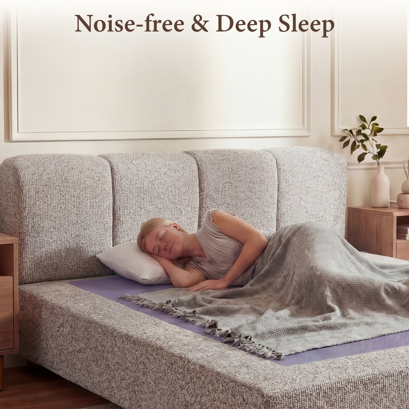 Cloud Bed Frame - Queen Upholstered Linen Platform Bed Frame, 1-Minute Tool-Free Setup, Modern Padded Headboard Mattress Foundation, Supportive Dual-Core Silent Bed Frame