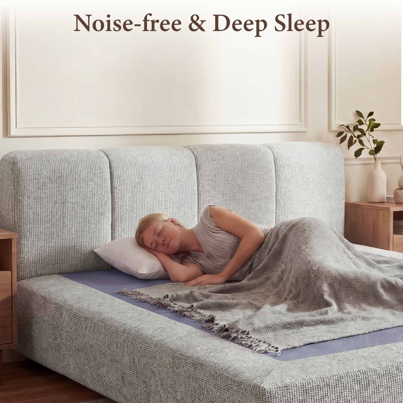 Cloud Bed Frame - Queen Upholstered Linen Platform Bed Frame, 1-Minute Tool-Free Setup, Modern Padded Headboard Mattress Foundation, Supportive Dual-Core Silent Bed Frame