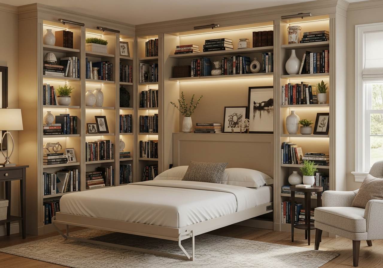 10 Seamless Wall-Hiding Solutions for Horizontal Murphy Beds
