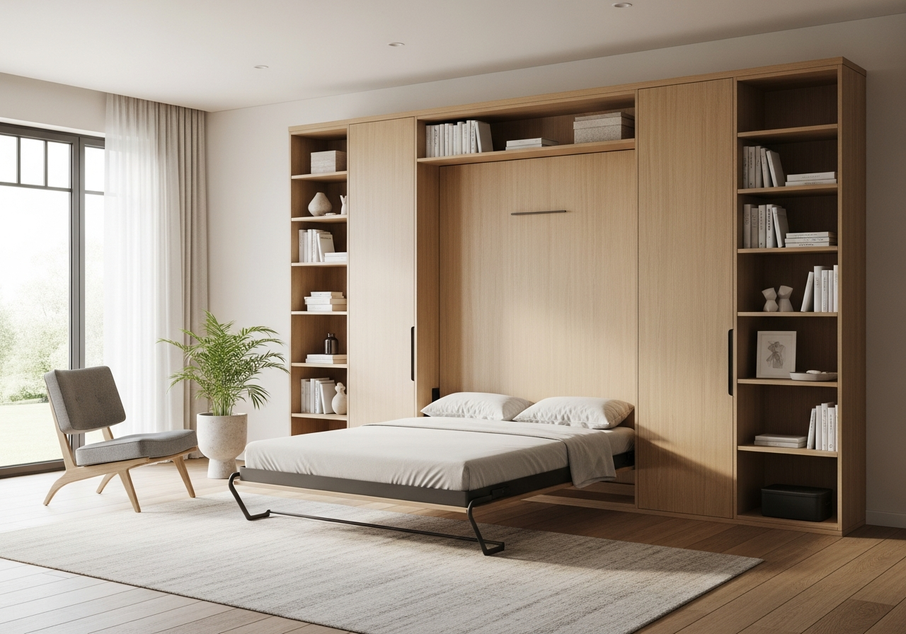 12 Creative Ways to Pair Storage with a Horizontal Murphy Bed