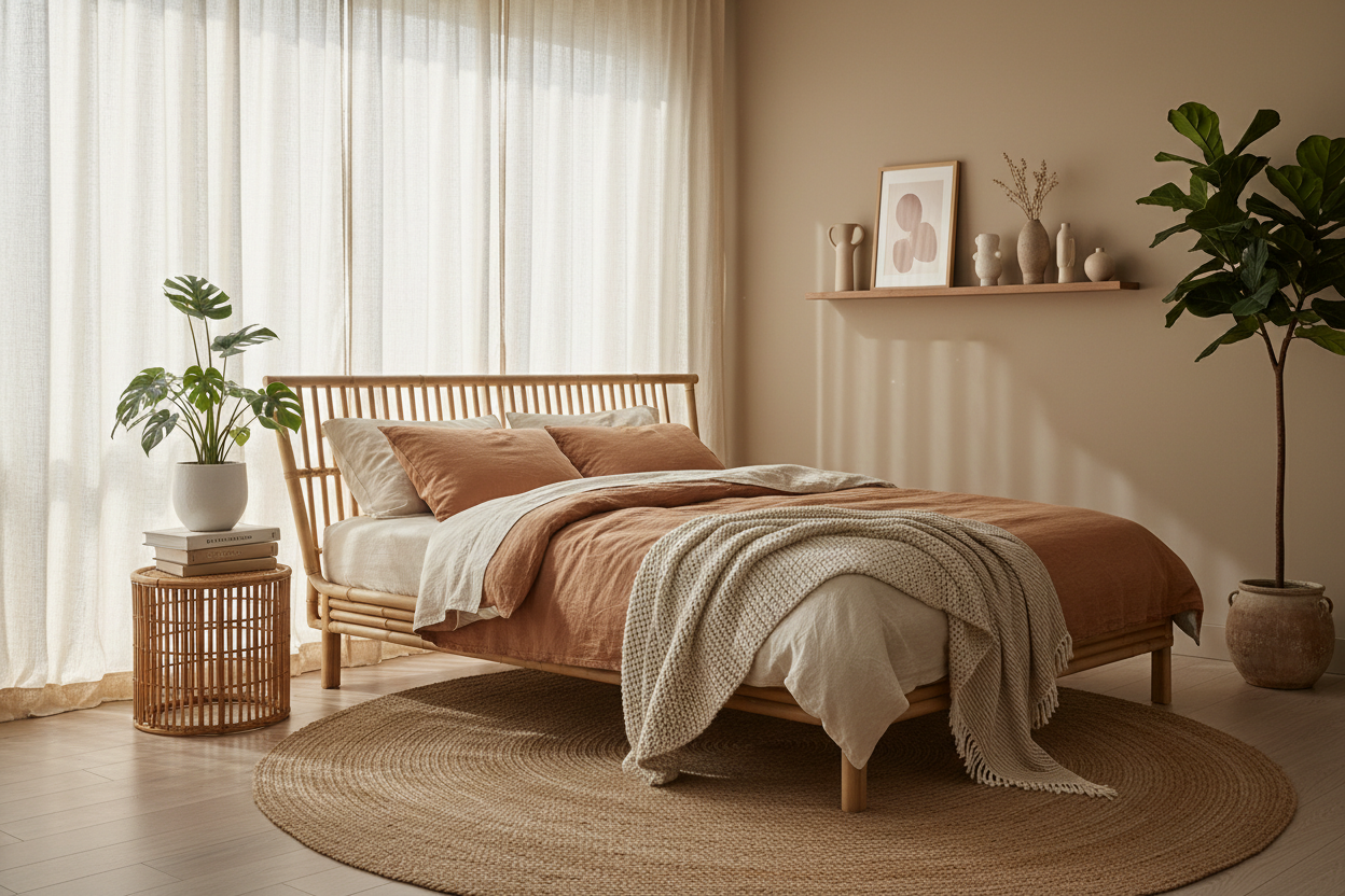 7 Gorgeous Organic Bedroom Designs Featuring a Natural Bamboo Bed | Yechen