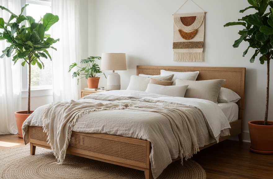 A Designer's Review: Decoding Lulu and Georgia's Rattan Beds for a Boho-Inspired Bedroom