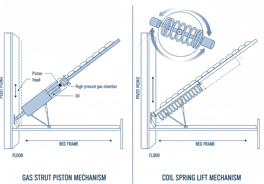 Strut Vs. Spring Gas Strut vs Spring Lift Horizontal Murphy Beds: Which Mechanism is Sm ...