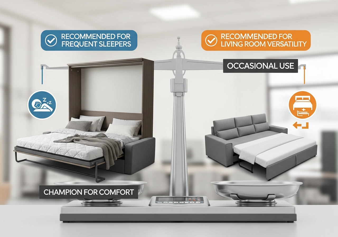 Horizontal Murphy Bed vs Convertible Couch: Nighttime Comfort Battle