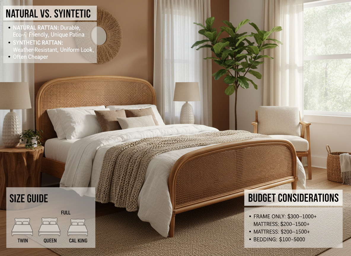 Rattan Bed Frame Buying Guide: Natural vs Synthetic, Size, and Budget | Yechen
