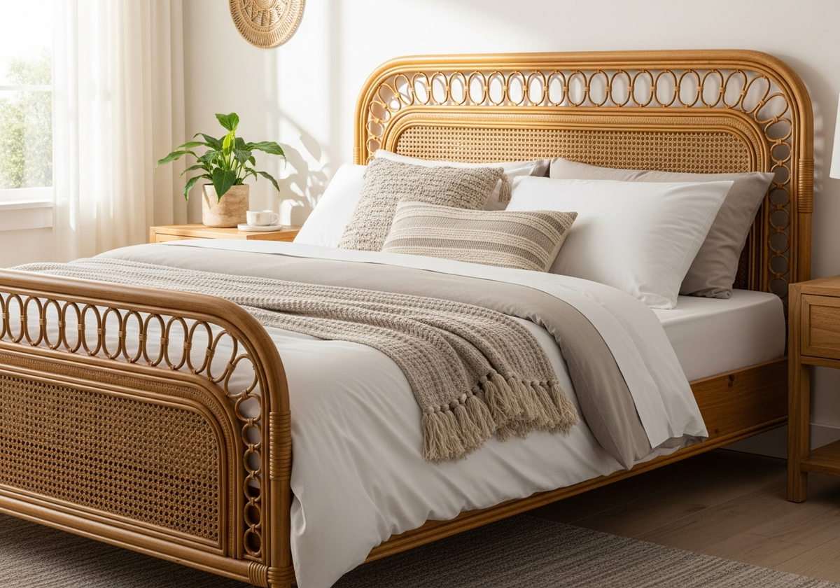 Serena & Lily Rattan Bed Frame Reviews – Yechen Home Furniture