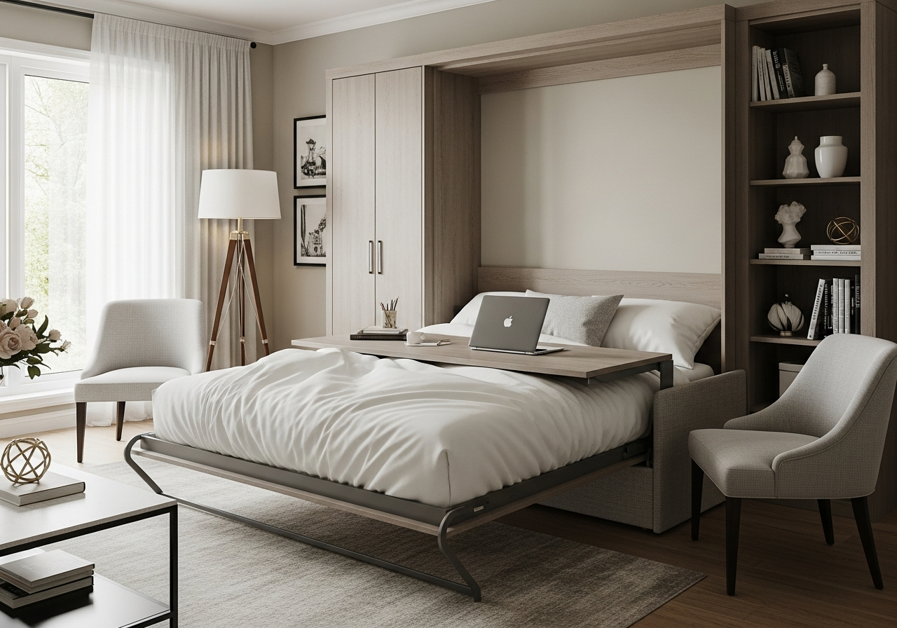 Horizontal Murphy Bed with Desk vs Bed-Only: Ideal for Home Office Setups