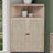 4-Tier Rattan Doors Corner Storage Cabinet