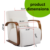Wood Armrest Single Swivel Sofa Chair