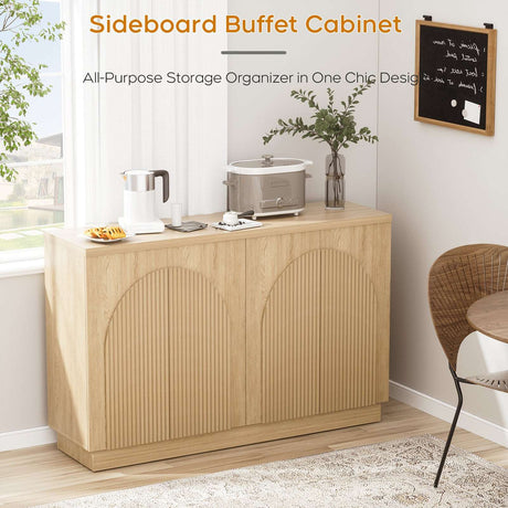 Arched Reeded Design Sideboard Buffet Cabinet