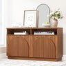 Fluted Sideboard Buffet Cabinet with Arched Reeded Doors - Mid Century Modern Storage