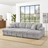 122'' Plush Corduroy Sectional Sleeper Sofa with Pull-Out Bed & Storage Chaise – Gray3