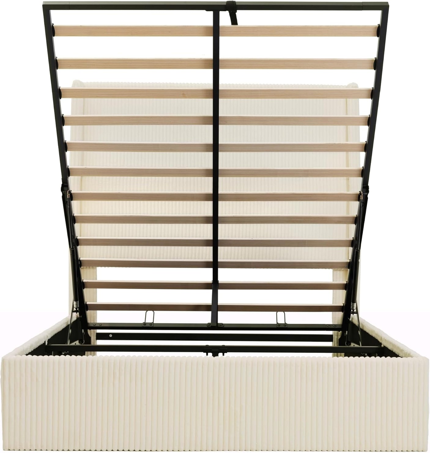 Yechen Hydraulic Lift Storage Bed 51.2" Tall Upholstered Headboard