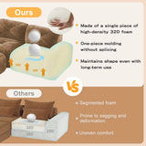 Oversized Modular Tufted Velvet Deep Seat Sofa with Ottomans - 32D Foam, No Assembly Required