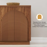 67" Fluted Sideboard Buffet Cabinet with 4 Doors & 3 Drawers - Mid Century Modern Storage
