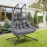 Double Egg Swing Chair with Stand for Outdoor