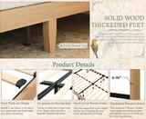 Retro Fluted Queen Bed Frame with 55" Tall Headboard and Storage Drawers