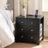 Yechen 3-Drawer Nightstand with USB-C & AC Outlets | Crystal Handles | White & Black