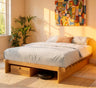 Yechen Natural Oak Platform Bed Frame | Dovetail Joinery, Wooden Slats, No Box Spring Needed