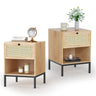 Boho Rattan Drawers Sidetable Nightstand 2 Packs