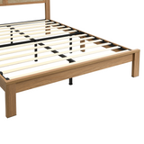 Rattan Boho Bed Frame with Headboard | Full Queen King | Natural Walnut Platform Bed