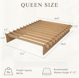 Yechen Solid Oak Platform Bed Frame | Dovetail Joinery, Wooden Slats, No Box Spring Needed