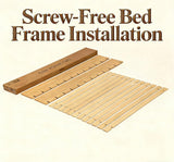 Yechen Natural Oak Platform Bed Frame | Dovetail Joinery, Wooden Slats, No Box Spring Needed