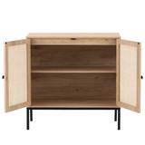 Sideboard Cabinet with Natural Rattan Decorated Doors