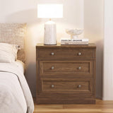 31.5" Oversized Nightstand with 3 Drawers | Light Oak, Ivory White & Walnut
