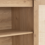 Sideboard Cabinet with Natural Rattan Decorated Doors