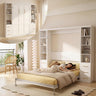 White Queen Murphy Bed with Dual Side Cabinets | Yechen Home