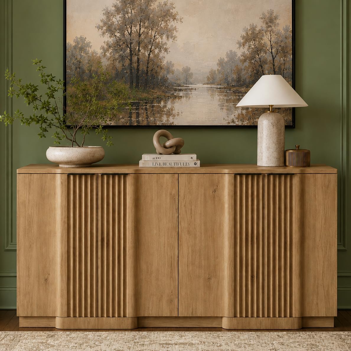 31.5" Modern Buffet Cabinet  With Storage