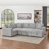 122'' U-Shaped Corduroy Sectional Sofa with Sleeper Bed & Storage Chaise