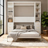 Queen Murphy Bed with Dual Side Storage Cabinets & Bookshelves | Space-Saving Wall Bed | Yechen Home